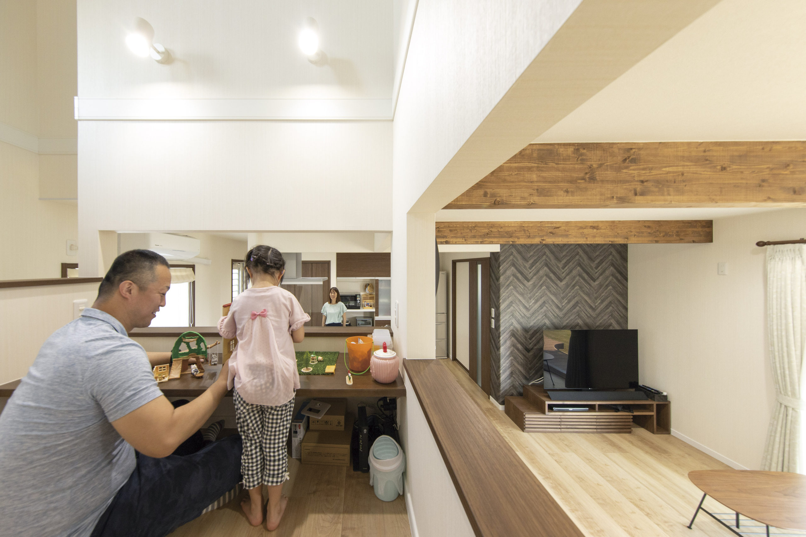 スキップフロアで家族が繋がる地元でのびのび暮らせる家